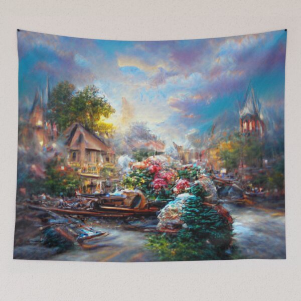 Item preview, House surrounded by trees Painting Art Work. designed and sold by Sloyar.