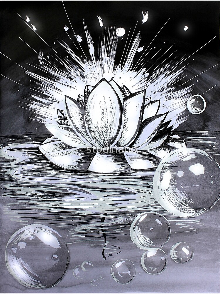 Thumbnail 4 of 4, Metal Print, Waterlily designed and sold by studinano.