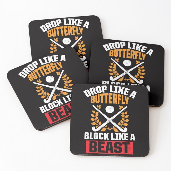 Item preview, Funny Field Hockey Goalie Drop Like A Butterfly Block Like A Beast designed and sold by MagicSD Designs.
