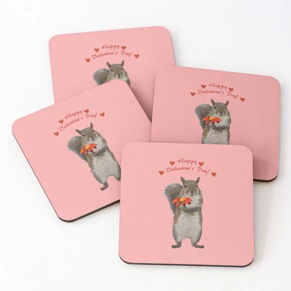 Item preview, Happy Valentine's Day cute squirrel with flower designed and sold by Zina Stromberg.