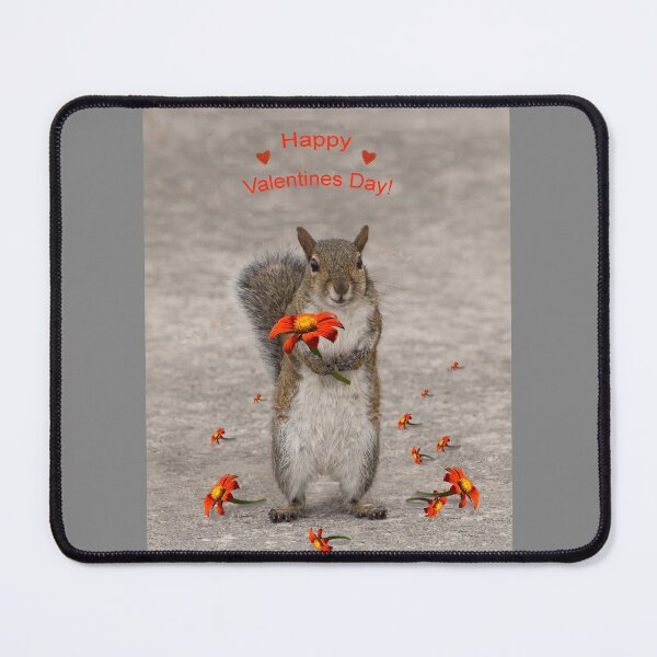 Item preview, Happy Valentine's Day cute squirrel with flower designed and sold by Zina Stromberg.