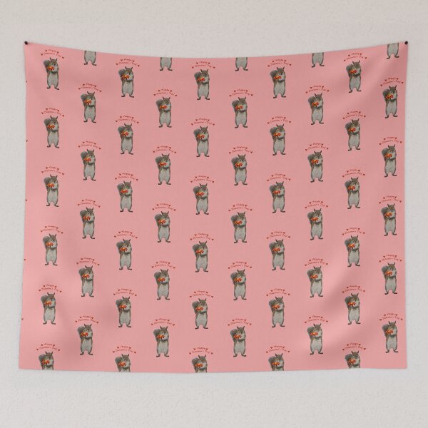 Item preview, Happy Valentine's Day cute squirrel with flower designed and sold by Zina Stromberg.