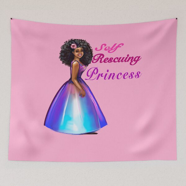 Item preview, Self rescuing afro princess ! beautiful  black girls with Afro hair, brown skin. The best Gifts for black women 2022 designed and sold by Artonmytee.