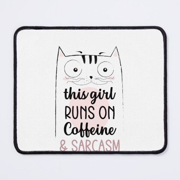 Item preview, Funny Quotes, This Girl Runs On Caffeine and Sarcasm, Coffee Lover Gift designed and sold by Eamali.