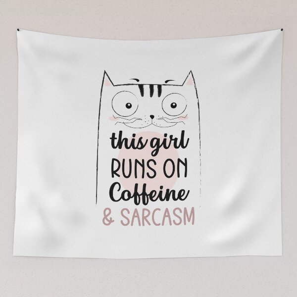 Item preview, Funny Quotes, This Girl Runs On Caffeine and Sarcasm, Coffee Lover Gift designed and sold by Eamali.
