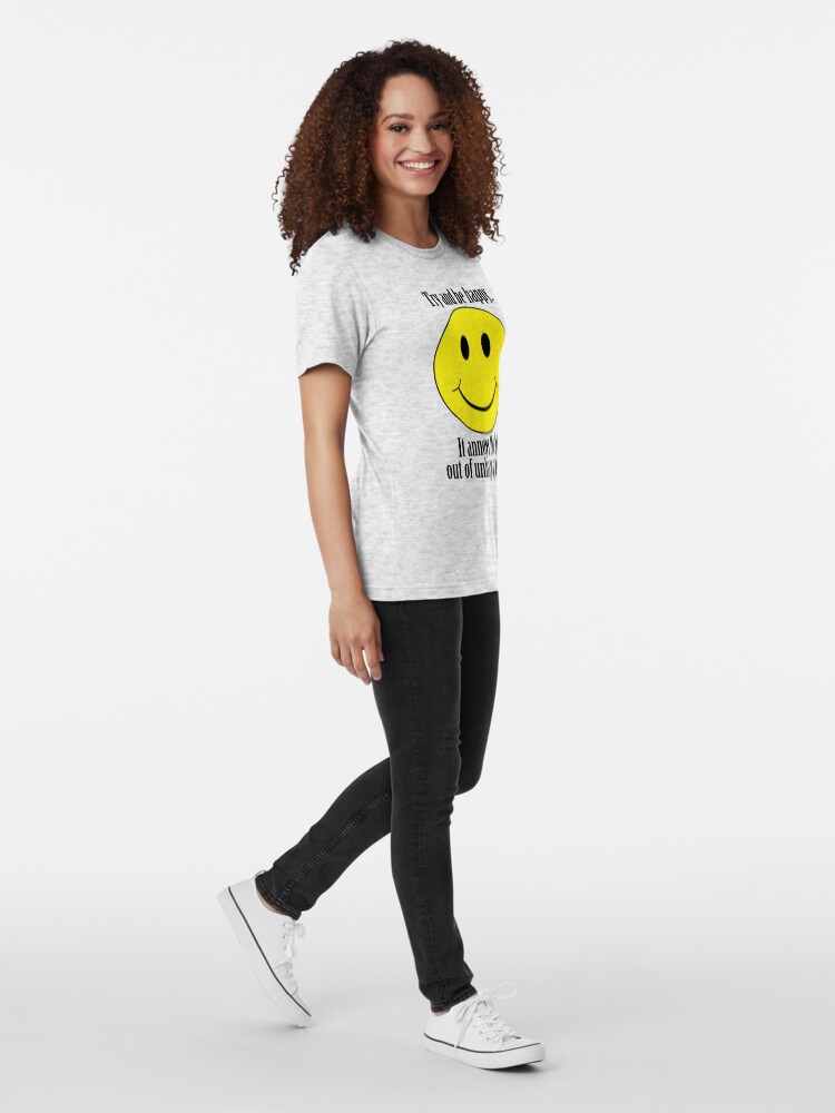 Thumbnail 3 of 6, Tri-blend T-Shirt, Try And Be Happy! designed and sold by Alan James.