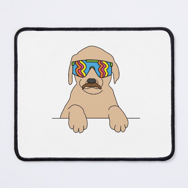 Item preview, Dog with a moustache wearing 80's skiing sunglasses designed and sold by Captain-Jackson.