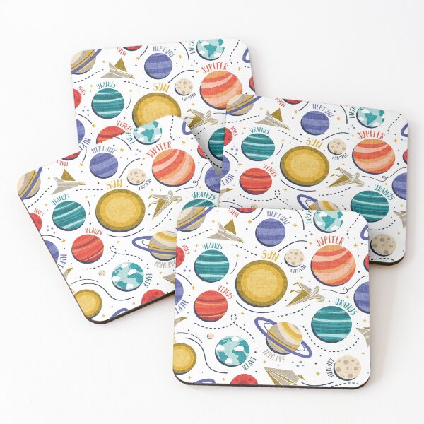 Item preview, Paper space adventure II // white background multicoloured solar system paper cut planets origami paper spaceships and rockets  designed and sold by SelmaCardoso.