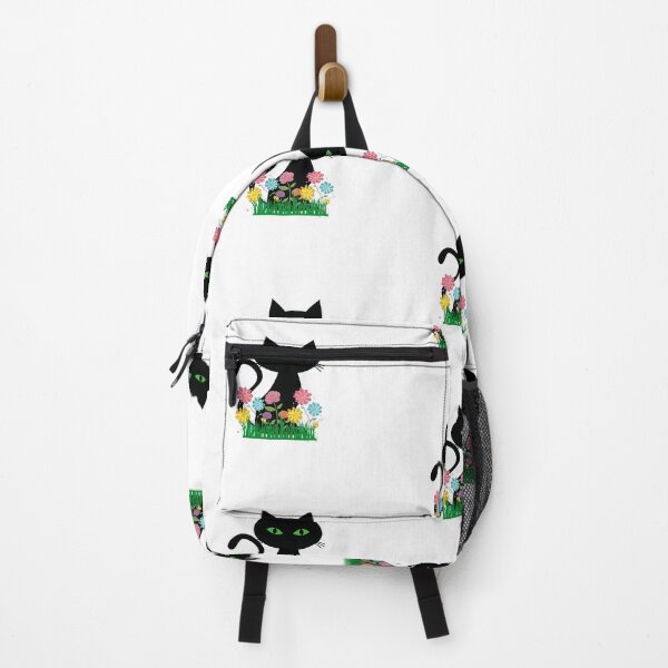 Item preview, Black Garden Cat with Colorful Flowers designed and sold by silviaol.