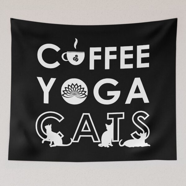 Item preview, Yoga cat and coffee, Coffee and cat lover, Yoga cat, Coffee yoga and cats - Funny designed and sold by Alice-Elgawi.