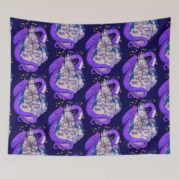 Item preview, Purple Dragon Guarding his Castle  designed and sold by michelledraws.