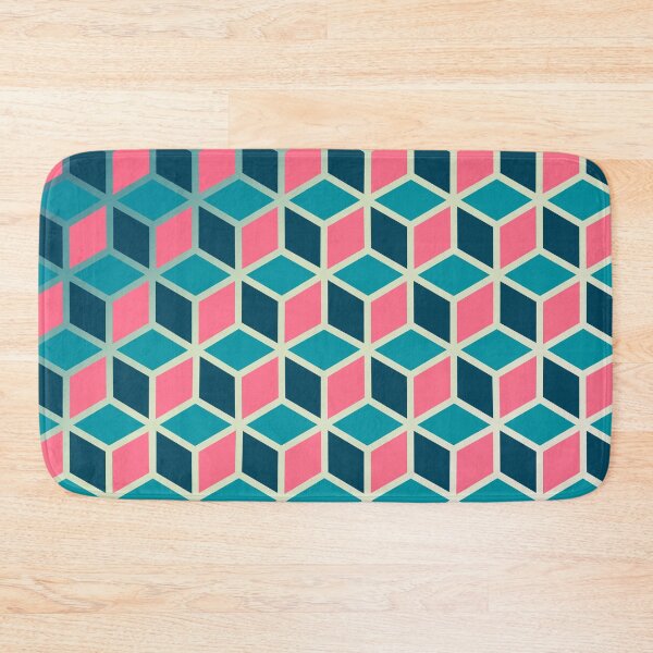 Item preview, Pink and Blue Isometric Cube Pattern designed and sold by Saanis.