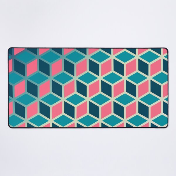 Item preview, Pink and Blue Isometric Cube Pattern designed and sold by Saanis.