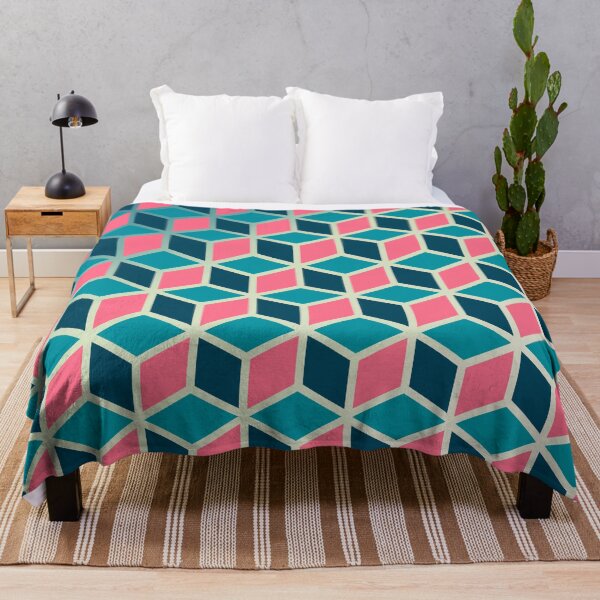 Item preview, Pink and Blue Isometric Cube Pattern designed and sold by Saanis.
