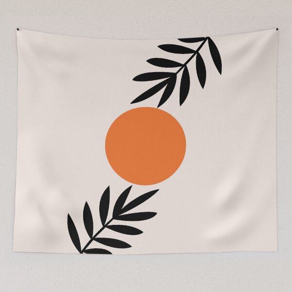 Item preview, Sun with Minimalist Abstract Leaves designed and sold by cerenalkan.
