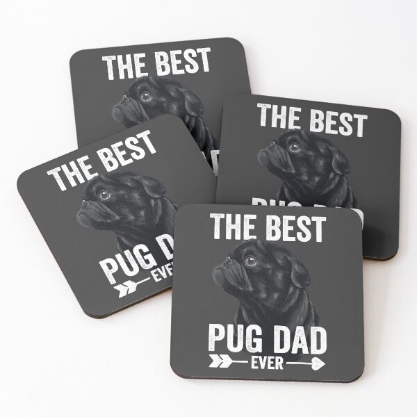 Item preview, Best Pug Dad Ever Men Cute Black Pug designed and sold by mejeoshop.