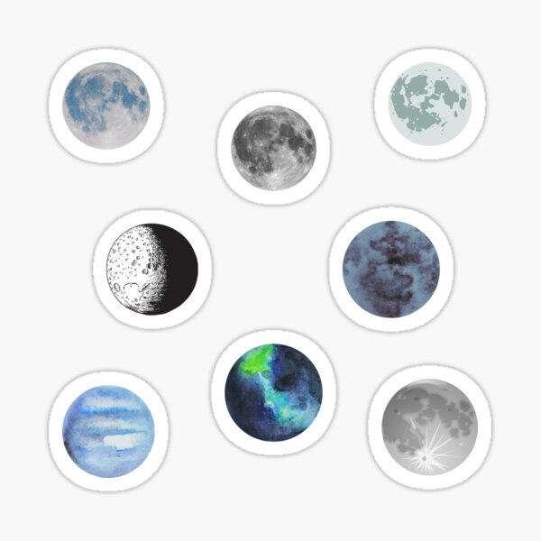 Item preview, Moon Stickers. Multicolor Moon designed and sold by silviaol.