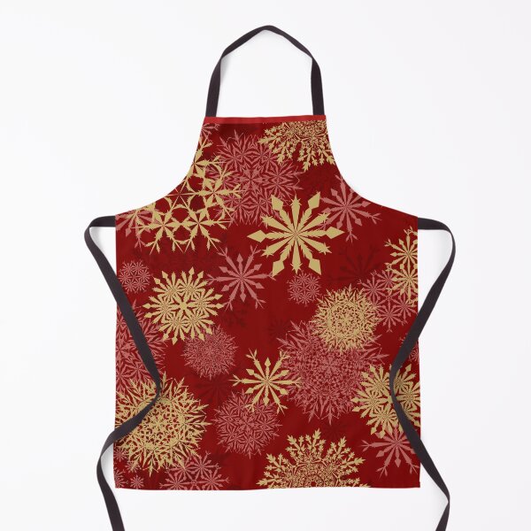 Item preview, Seamless Pattern of Golden Snowflakes Over Deep Red Background designed and sold by branaghbel.