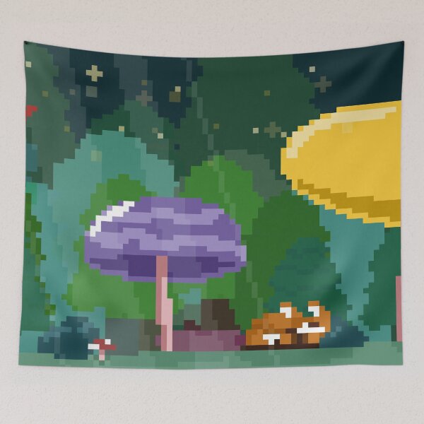 Item preview, Magical Mushroom Forest with a sleeping Fox designed and sold by AlessaNeko.