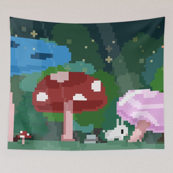 Item preview, Magical Mushroom Forest with Bunny designed and sold by AlessaNeko.