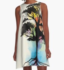 Natürliche Quelle A-Linien Kleid