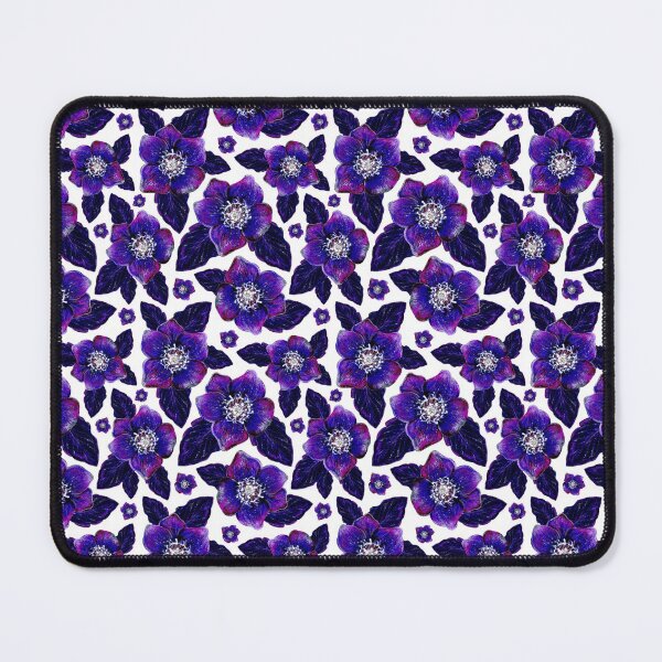 Item preview, Dark Blooms Floral Pattern On White  designed and sold by Negin Mf Designs.