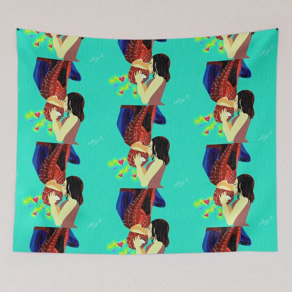 Item preview, VALENTINES SPIDEY KISS LIGHT BLUE BACKGROUND designed and sold by lululsq.