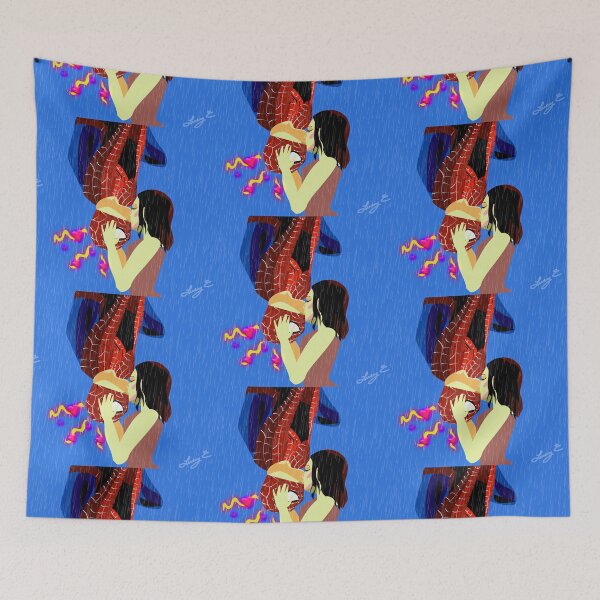 Item preview,  VALENTINES SPIDEY KISS BLUE BACKGROUND designed and sold by lululsq.