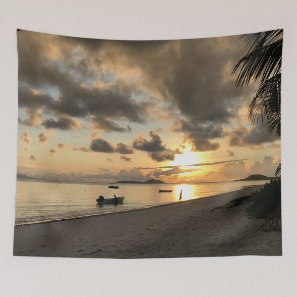 Item preview, Seychelles island beach sunset designed and sold by Travel Planet.
