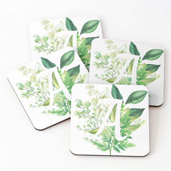Item preview, Botanical Monogram - Letter A Initial designed and sold by Naturalist Prints.