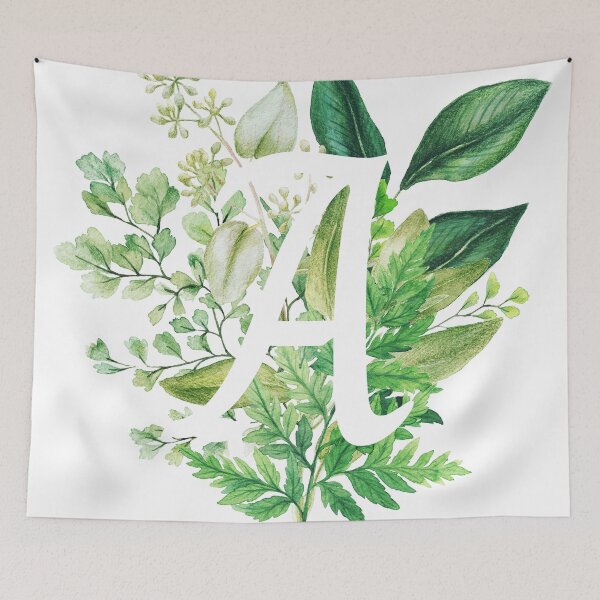 Item preview, Botanical Monogram - Letter A Initial designed and sold by Naturalist Prints.
