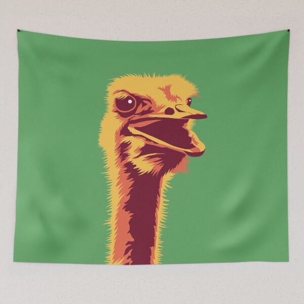Item preview, Funny screaming bird ostrich designed and sold by Captain Chromatic.
