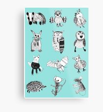 Woodland Animals Metal Print