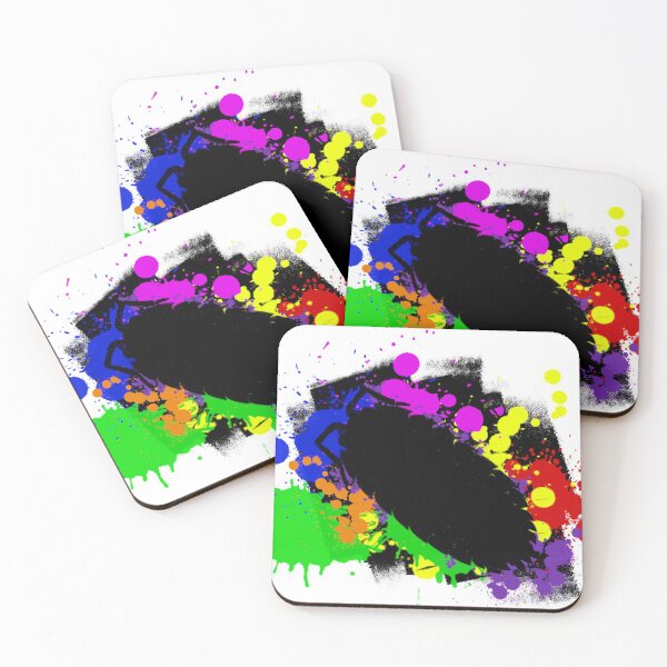 Item preview, Rainbow Paint Splatter Woodlouse Stencil designed and sold by CheesyBugShop.