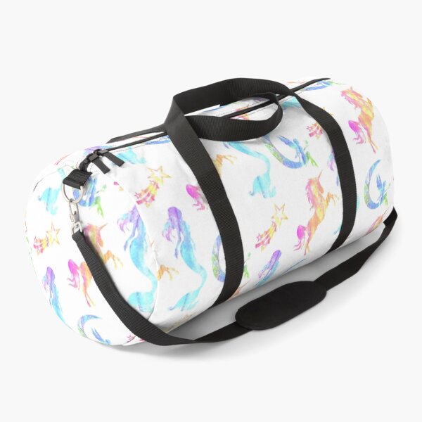 Item preview, Watercolour cut out vibrant neon colourful multicoloured Mythical mermaid fairy and unicorn pattern designed and sold by AJPaint.