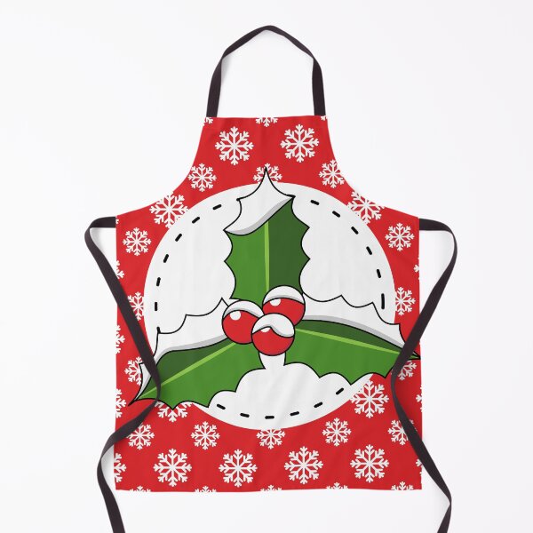Item preview, Holly Berry on Red White Snowflakes Pattern designed and sold by BirdAtWork.