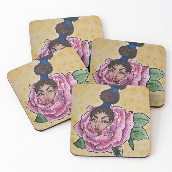 Item preview, Black Women and flowers series. Emerging Beauty Rose designed and sold by Art-indulgence.