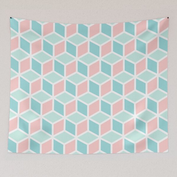 Item preview, Pastel Colors and White Lines Isometric Cube Pattern designed and sold by Saanis.