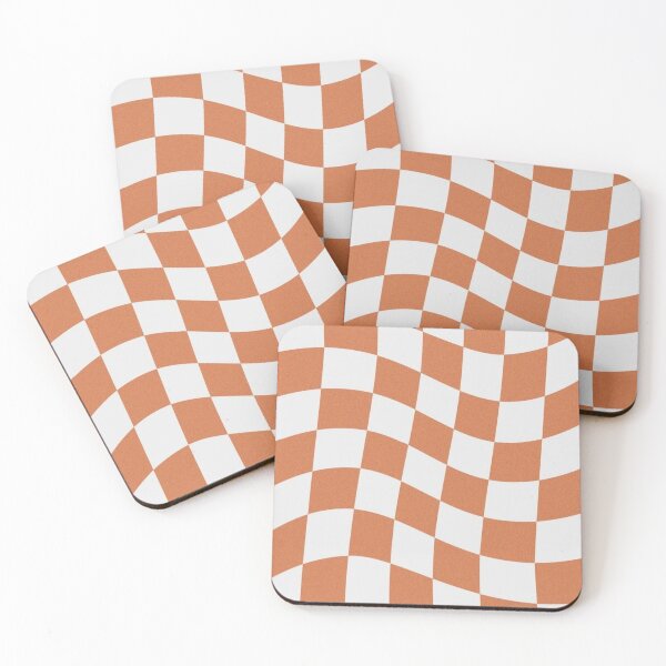 Item preview, Orange and White Swirl Checks  designed and sold by fudgecream.