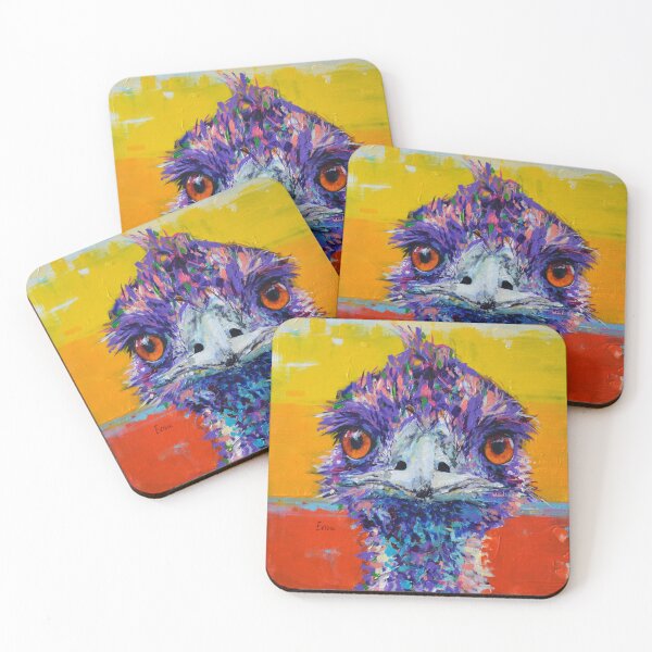 Item preview, pintura australiana contemporánea de Emu, impresión de arte. designed and sold by Cat Leonard.