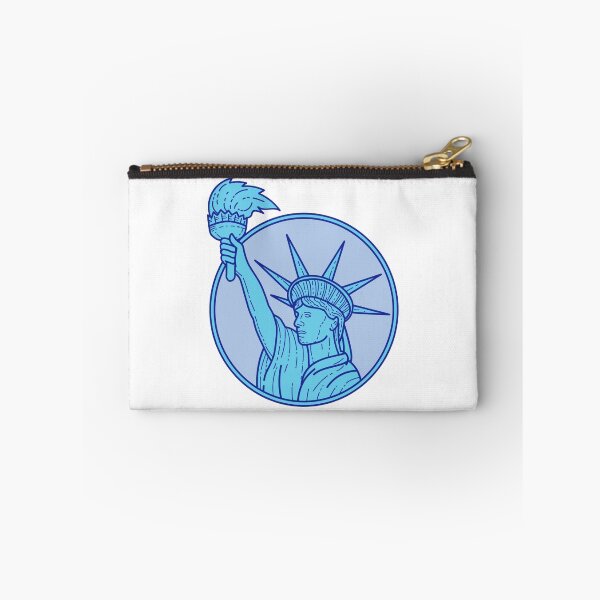 Item preview, Statue of Liberty Flaming Torch Circle Mono Line designed and sold by patrimonio.