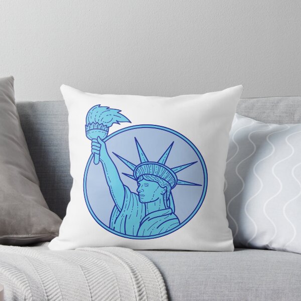 Item preview, Statue of Liberty Flaming Torch Circle Mono Line designed and sold by patrimonio.