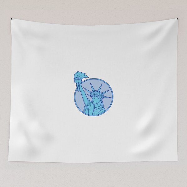 Item preview, Statue of Liberty Flaming Torch Circle Mono Line designed and sold by patrimonio.