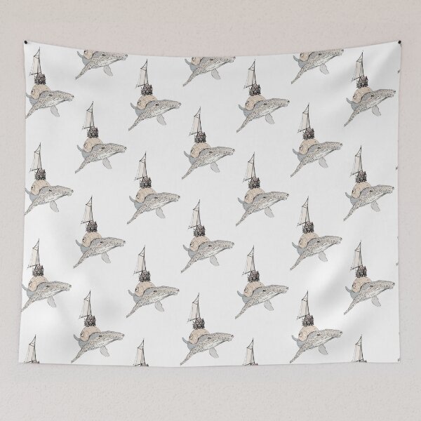 Item preview, Abstract flying whale drawing designed and sold by AnthonyVdV.