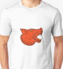 Camiseta ajustada Mad Mongrel Dog Head Barking Mono Line