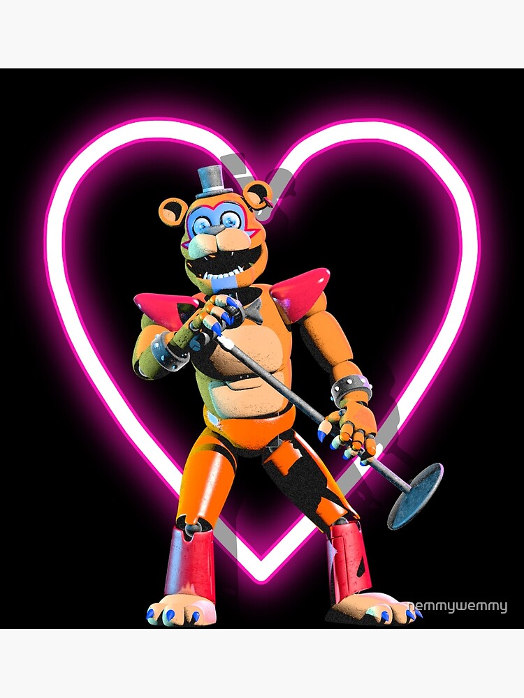 Neon Glamrock Freddy Poster For Sale By Nemmywemmy Redbubble