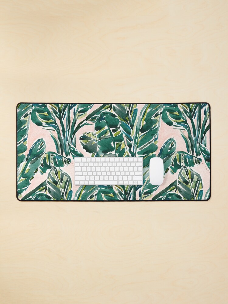 Thumbnail 1 of 5, Mouse Pad, BIG FEELINGS BANANA LEAF TROPICAL designed and sold by Barbarian.