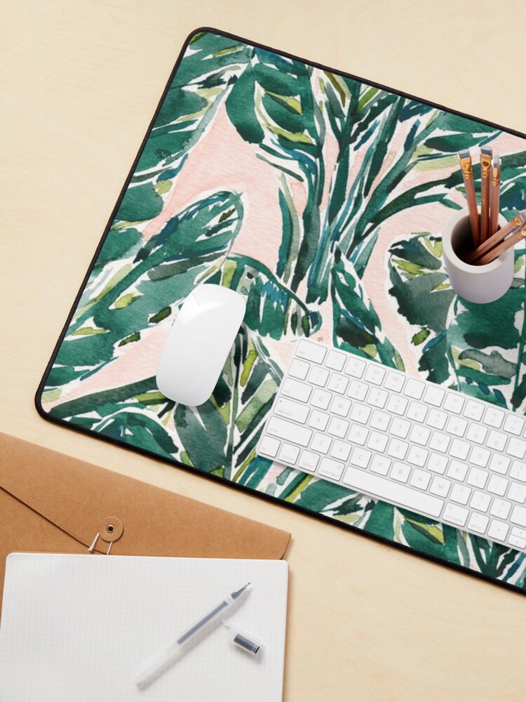 Thumbnail 3 of 5, Mouse Pad, BIG FEELINGS BANANA LEAF TROPICAL designed and sold by Barbarian.