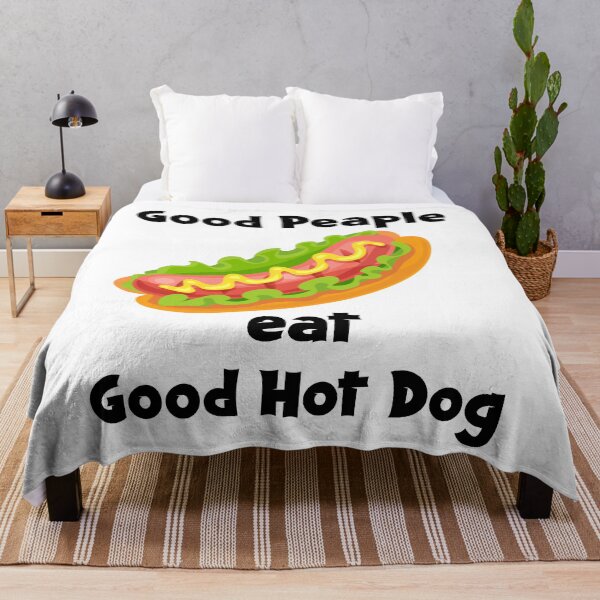 Aperçu de l'œuvre Les bonnes personnes mangent un bon hot-dog, cadeau drôle de hot-dog de Saint-Valentin de hot-dog pour l'amant de temps de hot-dog créée et vendue par hattem.