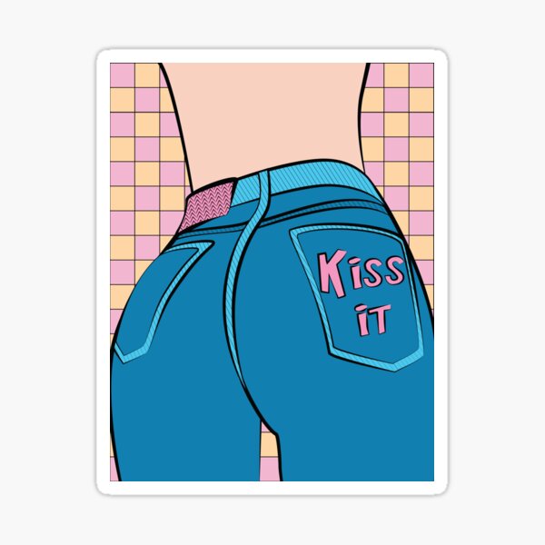 Kiss My Ass Sticker For Sale By Persasartcorner Redbubble